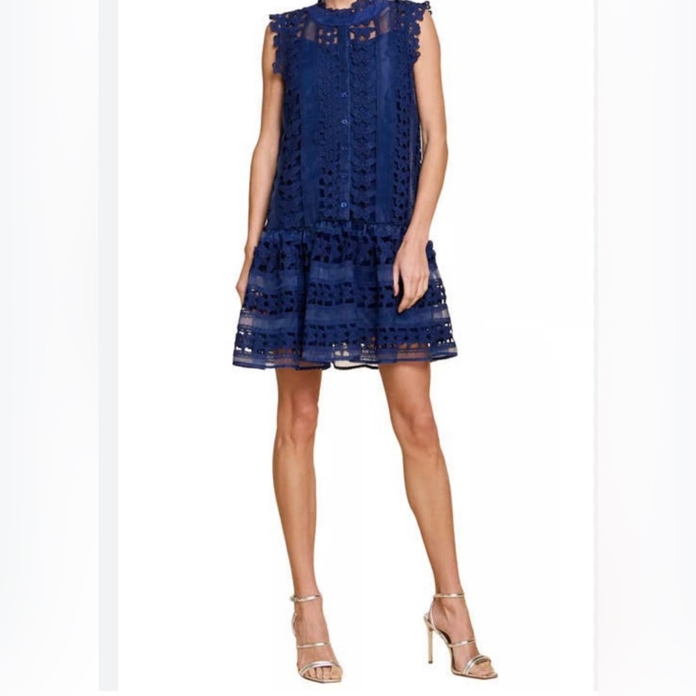 Nordstrom Blue Sleeveless Crew Neck Mini - Picture 2 of 7